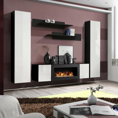 Wunnzëimmermiwwelen Komplett Wunnwand Sideboard Wandregaler Luxus Miwwelenausstattung