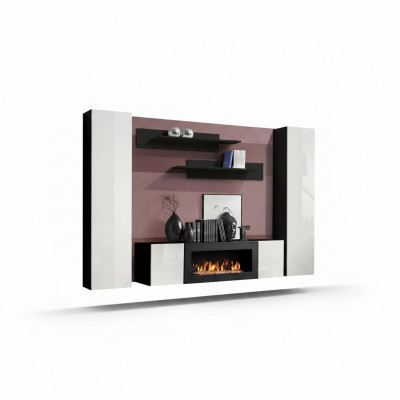 Wunnzëimmermiwwelen Komplett Wunnwand Sideboard Wandregaler Luxus Miwwelenausstattung