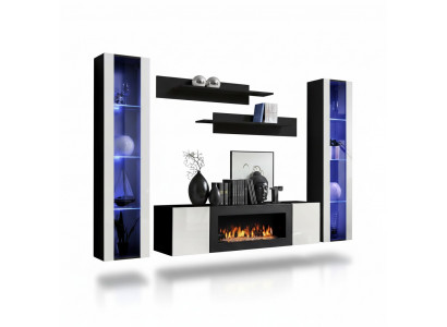 Wunnwand Wandregaler Wunnzëmmer Modern Luxus Set 5 Stéck Designer Hänkvitrinn