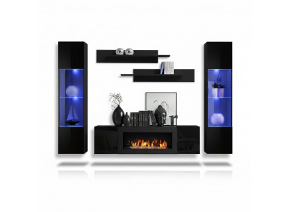 Designer schwarz Wunnwand Holzmöbel Hängevitrine Luxus Säiteboard Wand Regaler.