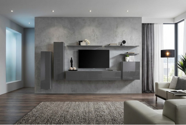 Wunnwand Set Komplett Luxus Ariichtung Wunnzëmmer Designer TV-Stänner