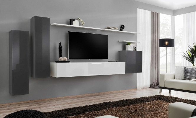Wunnwand Gro Miwwelen Wunnzëmmer Designer Luxus TV Stänn Holz Wandregal Komplett