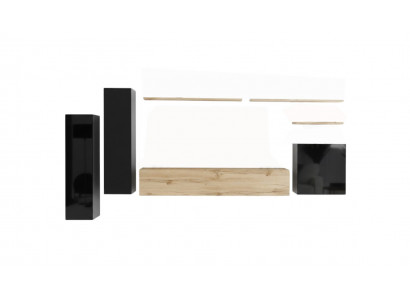 Komplett 7tlg Mauerschaf Wohnwand Wunnzëmmer Luxus Ariichtung Modern Miwwelen