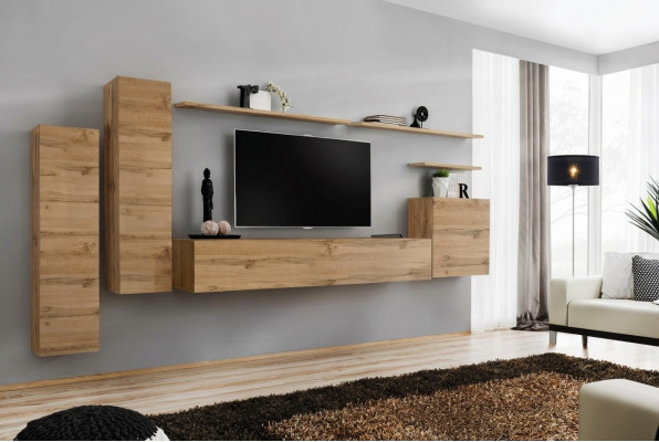 Braun Wunnwand Wunnzëmmer Miwwelen Modern Wandregaler Designer Stil Nei TV-Stänner