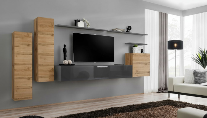 Designer Wunnzëmmer Komplett Wunnwand Regaler Luxus Wandschaf Neit