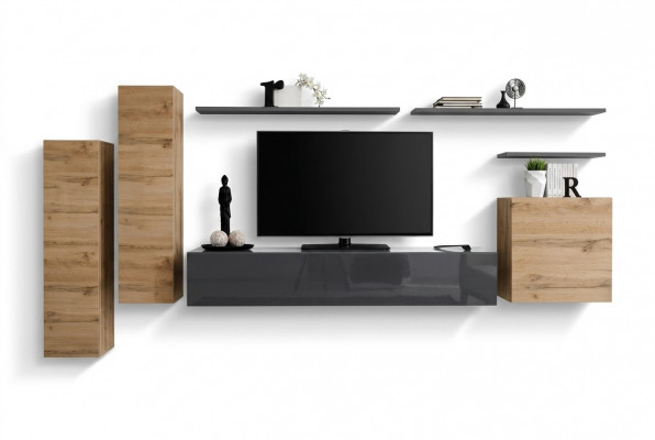 Designer Wunnzëmmer Komplett Wunnwand Regaler Luxus Wandschaf Neit