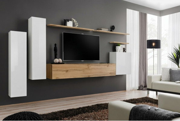 Designer Wandschaf Wandregal Set 7tlg Luxus Modern Wunnzëmmermiwwelen