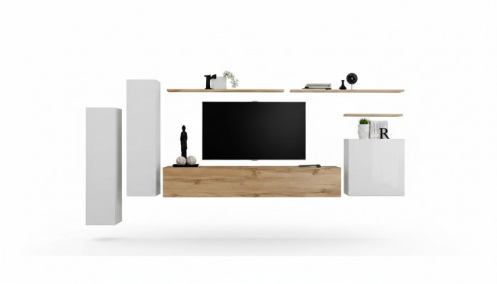 Designer Wandschaf Wandregal Set 7tlg Luxus Modern Wunnzëmmermiwwelen