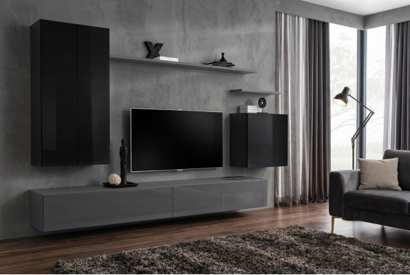 Wunnwand Sideboard Wandregal TV-Schaf Regal Wandschaf Wunnzëmmer Miwwelen