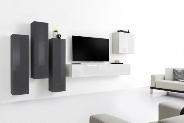 Wunnzëmmer Set Wunnwand Wandschaf TV-Stänner Designer Garnitur Neie Miwwelen