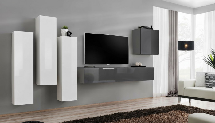 Garnitur Wunnwand Komplett Wunnzëmmer Gro Sideboard TV-Stänner Wandschaf