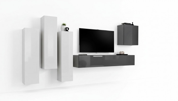 Garnitur Wunnwand Komplett Wunnzëmmer Gro Sideboard TV-Stänner Wandschaf