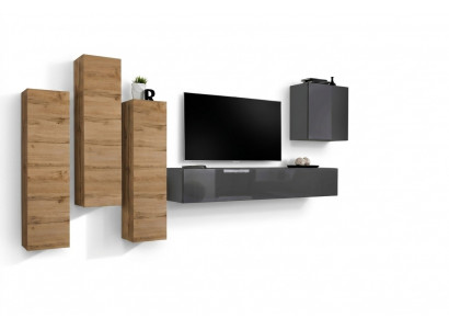 Luxus Set Wohnwand 5 Deeler. Wunnzëmmer Ariichtung RTV Mauer Schaf Gro Miwwelen