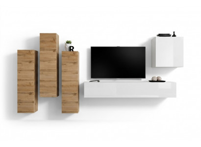 Wunnzëmmer Wohnwand Wandschaf Sideboard Ariichtung TV-Stänner Modern