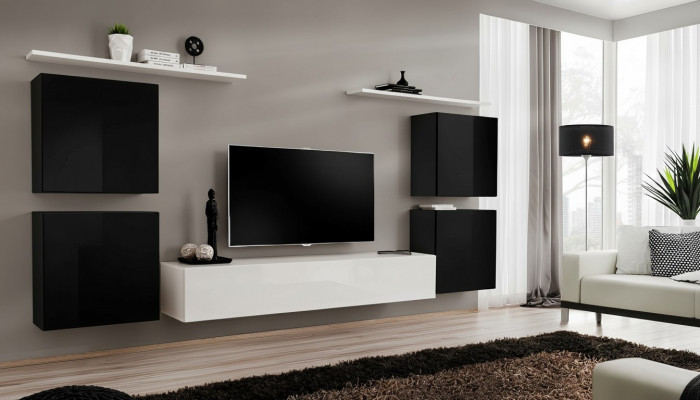 Modern Komplett Wunnwand Wunnzëmmer Ariichtung Luxus Wandschaf Wandregal