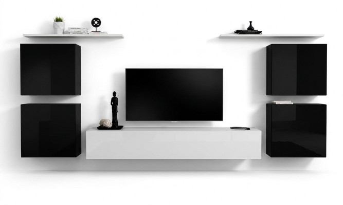 Modern Komplett Wunnwand Wunnzëmmer Ariichtung Luxus Wandschaf Wandregal