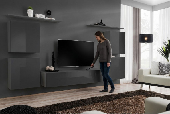 Grouss Wand Wunnwand Wunnzëmmer Miwwelen Luxus TV Ständer Wandregal Schaf Regal Nei