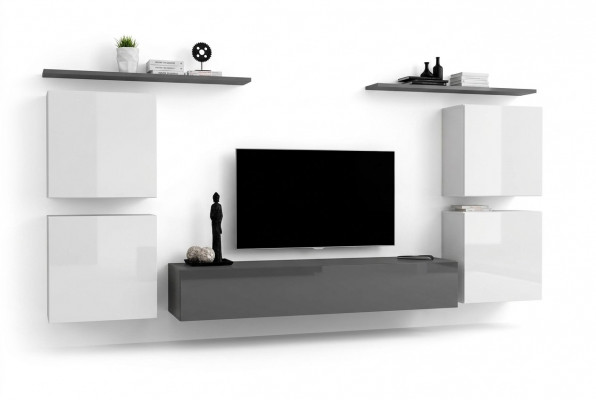 Design Wunnwand Luxus Ariichtung Komplett Wandregal Holzméiwwel Wandschaf