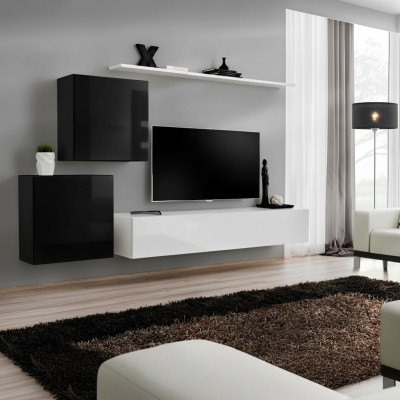 Openthaltssall Wunwand Wäiss TV Stänner Design Säitendësch Ariichtung Wandschaf