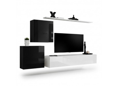 Openthaltssall Wunwand Wäiss TV Stänner Design Säitendësch Ariichtung Wandschaf