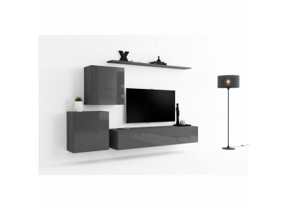 Wunnzëmmer Modern Stil Wunnwänn 4-Deel Set Säitbord Gro Regal Nei