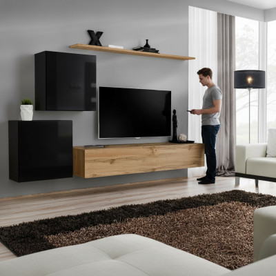 Modern Nei Wohnwand Sideboard Braun Designer Wunnzëmmer Miwwelen Holz Wandschaf.