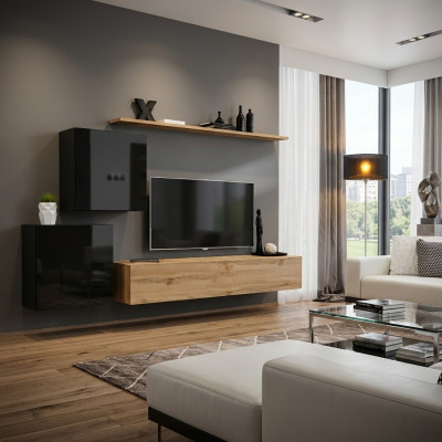 Modern Nei Wohnwand Sideboard Braun Designer Wunnzëmmer Miwwelen Holz Wandschaf.