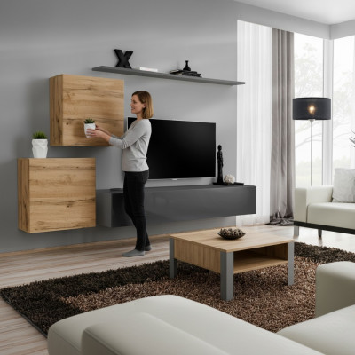 Wunnzëmmerschmöbel Designer Modern Wunnwand Ariichtung Wand Regal Gro.