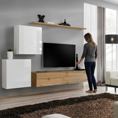 Moderne Wunnmauer Wunnzëmmer Designer Sideboard TV Stänner 4tlg. Nei
