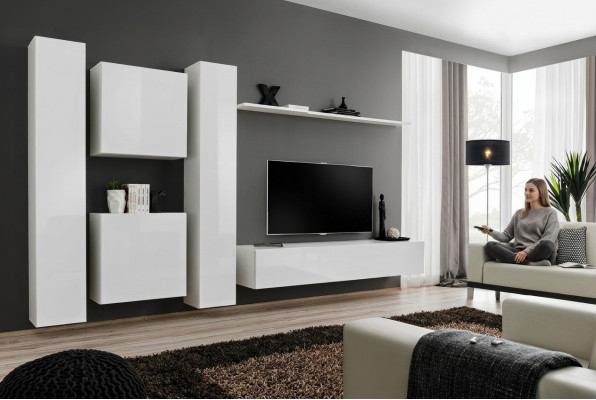 Wunnwand Garnitur Wandschaf Designer Modern Styl Sideboard TV Ständer Neien