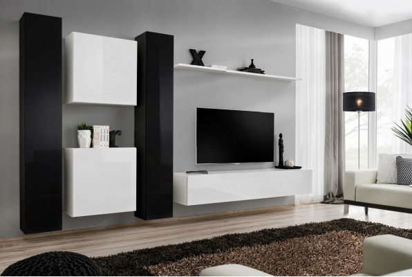 Wäiss Wunnmauer Wandspäicher Designer Wunnzëmmersmiwwelen TV Stänner Buffet.