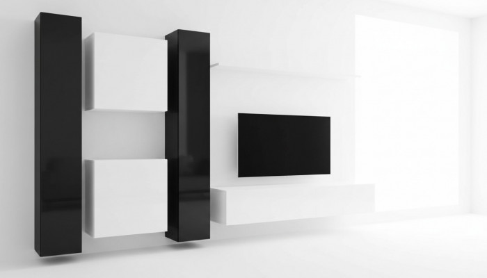 Wäiss Wunnmauer Wandspäicher Designer Wunnzëmmersmiwwelen TV Stänner Buffet.