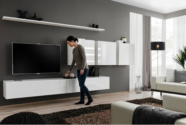 Wunnzëimmerméibelen a Wäiss Sideboard Designer Stil Modern Holzméibelen Ariichtung Neit