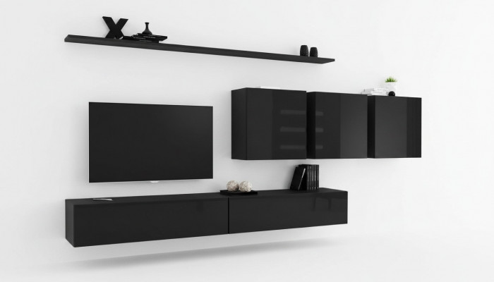 Schwarz Wunnwand Wunnzëmmert Möbel Modern Designer Sideboard Wandkabinett Designer