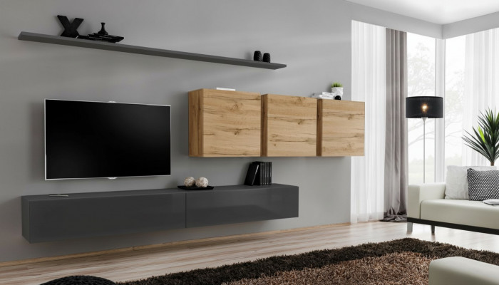 Designer-Säitendësch Holzmöbel Komplett 7-tlg Wandspäicher Wunnzëmmers-Möbel