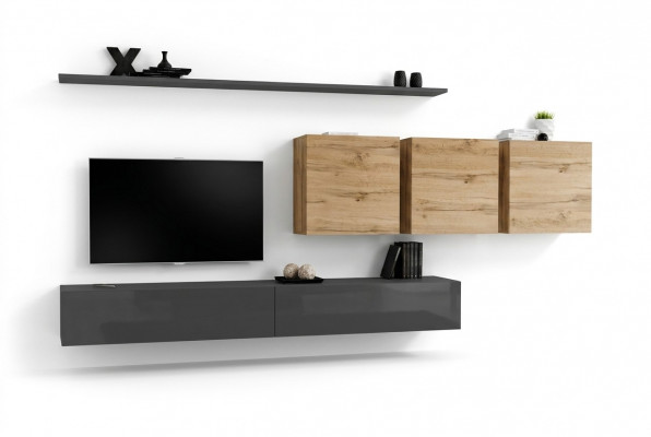 Designer-Säitendësch Holzmöbel Komplett 7-tlg Wandspäicher Wunnzëmmers-Möbel