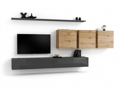Designer-Säitendësch Holzmöbel Komplett 7-tlg Wandspäicher Wunnzëmmers-Möbel