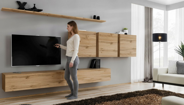 Wunnwand Wunnzëmmer Wandschaf Schaf Sideboard Designer Holzmöbel Brong