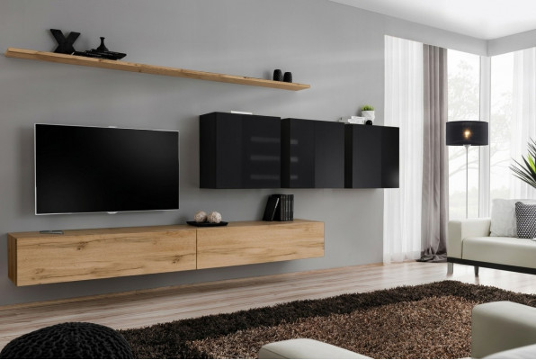 Design Wunnwand Braun Sideboard TV-Ständer Mauer Schaf Wohnzimmermiwwelen Komplett