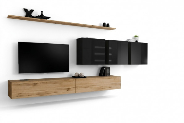 Design Wunnwand Braun Sideboard TV-Ständer Mauer Schaf Wohnzimmermiwwelen Komplett