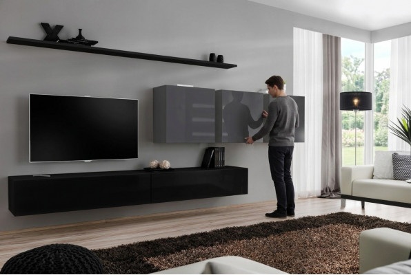 Design Wonwand TV-Stänner 3x Mauereschaf TV-Stänner Lowboard Ariichtung 7 Deeler