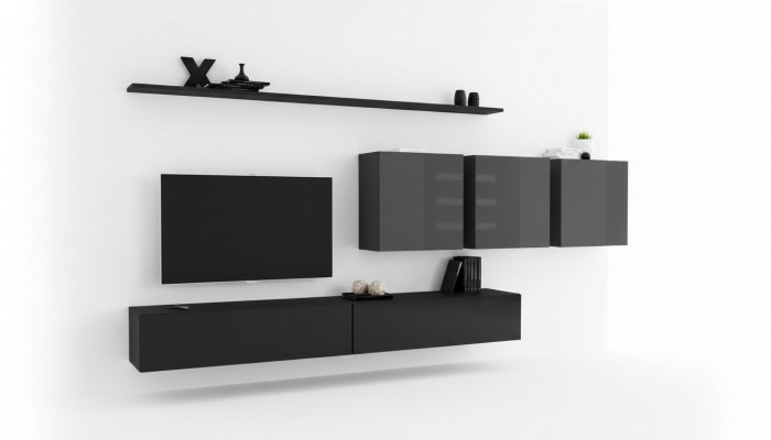 Design Wonwand TV-Stänner 3x Mauereschaf TV-Stänner Lowboard Ariichtung 7 Deeler