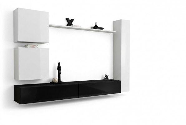 Design Wunnwand Sideboard 3x Schaf TV-Ständer Set 6tlg.Holzmöbel Stil Designer