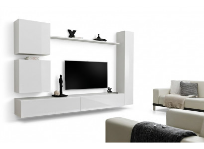 Wäiss Luxus Wunnwand Wunnzëmmer Miwwelen Designer TV-Ständer Wandregal Modernen Set