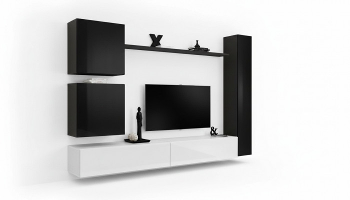 Schwaarz Wunnwand Designer Wandschaf TV-Stänner Wunnzëmmermiwwelen Modern Nei