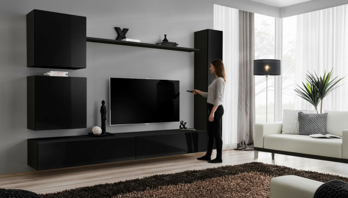 Luxus Set Wunnwand Schwaarz Wunnzëmmer Wandkierch Regal Wandkierch Nei