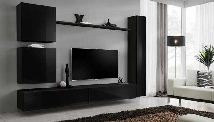 Luxus Set Wunnwand Schwaarz Wunnzëmmer Wandkierch Regal Wandkierch Nei