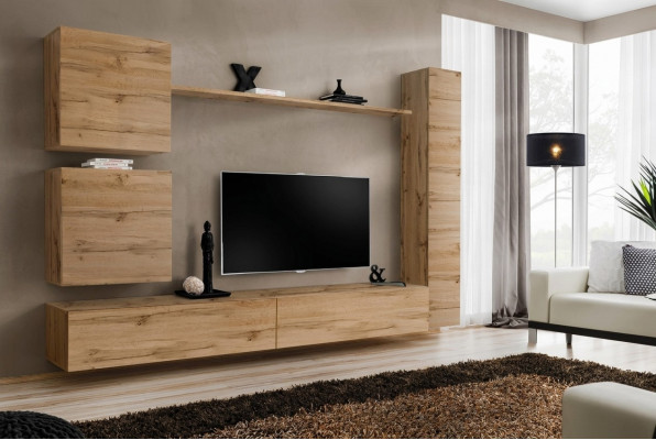 Schaf Moderne Wunnwand Braun Holzmiwwelen Wunnzëmmertmiwwelen Designer
