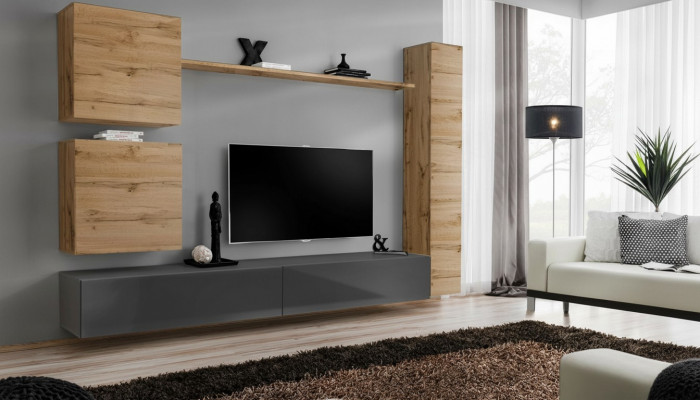 Einrichtung Designer Braun 3x Mauergekäs Schräinerluxusset TV-Stänner