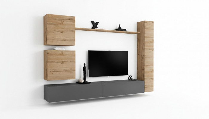 Einrichtung Designer Braun 3x Mauergekäs Schräinerluxusset TV-Stänner
